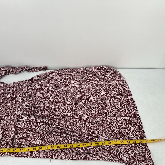 Boden US 12R Layla Dress Viscose Jersey Red White Abstract Print Long Sleeve - Picture 9 of 12